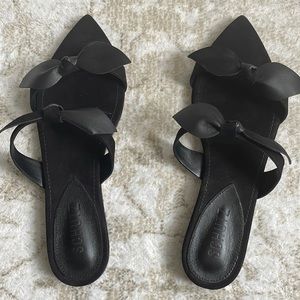 Schutz bow suede sandals